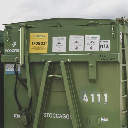Container per lo smaltimento rifiuti di Ecoopera